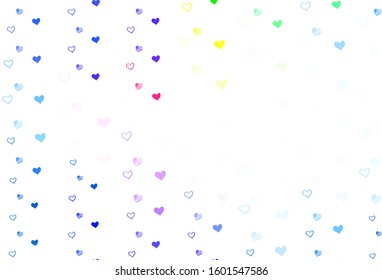 Light Blue, Yellow vector backdrop with sweet hearts. Illustration with hearts in love concept for valentine's day. Design for your business advert of anniversary.