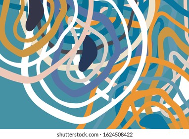 Light Blue, Yellow vector backdrop with bent lines. A shining illustration, which consists of curved lines. Brand new design for your ads, poster, banner.
