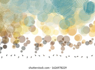 Light Blue, Yellow vector backdrop with dots. Blurred bubbles on abstract background with colorful gradient. Pattern for textures of wallpapers.