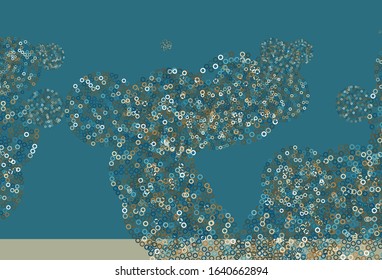 Light Blue, Yellow vector backdrop with dots. Blurred decorative design in abstract style with bubbles. New template for your brand book.