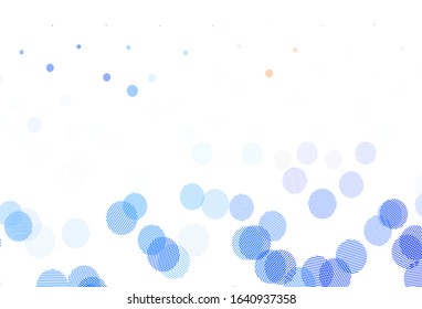 Light Blue, Yellow vector backdrop with dots. Beautiful colored illustration with blurred circles in nature style. New template for your brand book.