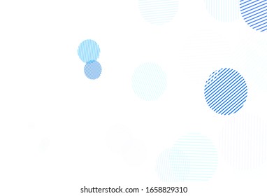 Light Blue, Yellow vector backdrop with dots. Blurred bubbles on abstract background with colorful gradient. New template for your brand book.