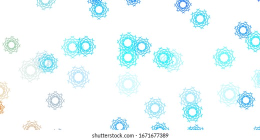 Light Blue, Yellow vector backdrop with chaotic shapes. Colorful abstract forms with gradient in simple style. Smart design for your business.