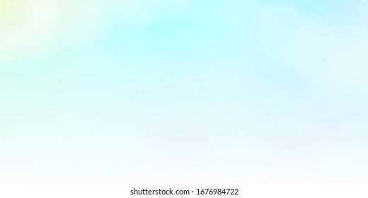 Light Blue, Yellow vector backdrop with cumulus. Gradient illustration with colorful sky, clouds. Beautiful layout for uidesign.
