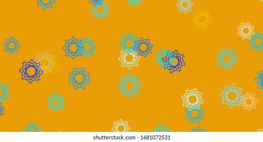 Fondo vectorial amarillo claro azul con formas caóticas. Formas abstractas y coloridas con degradado de estilo sencillo. Diseño inteligente para su negocio.