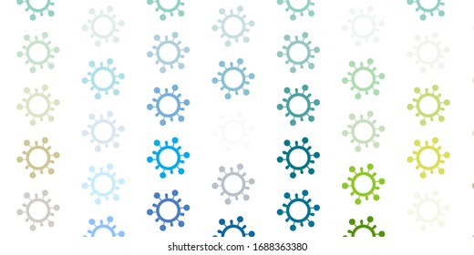 Light Blue, Yellow vector backdrop with virus symbols. Colorful abstract illustration with gradient medical shapes. Simple design against epidemic information.