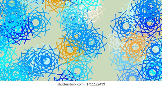 Light Blue, Yellow vector backdrop with chaotic shapes. Modern abstract illustration with gradient random forms. Simple illustration for your web site.