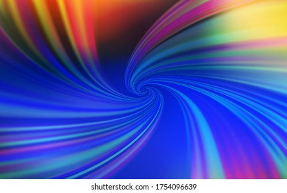 Light Blue, Yellow vector backdrop with curved lines. Glitter abstract illustration with wry lines. Abstract style for your business design.