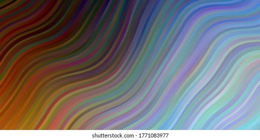 Light Blue, Yellow vector backdrop with bent lines. Colorful illustration, which consists of curves. Template for cellphones.