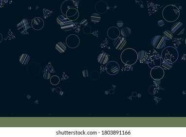 Light Blue, Yellow vector backdrop with lines, circles. Circles, lines on abstract background with colorful gradient. Pattern for websites.