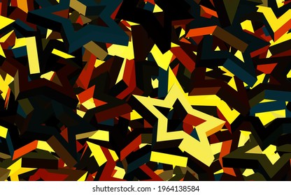 Light Blue, Yellow vector backdrop with small and big stars. Blurred decorative design in simple style with stars. Best design for your ad, poster, banner.