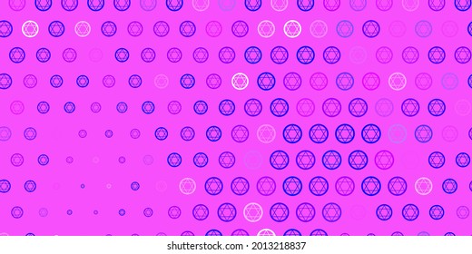 Light Blue, Yellow vector backdrop with mystery symbols. Abstract illustration with gothic gradient shapes. Background for esoteric, mystic designs.
