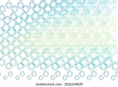 Light blue, yellow vector backdrop with dots. Illustration with set of shining colorful abstract circles. Template for your brand book.