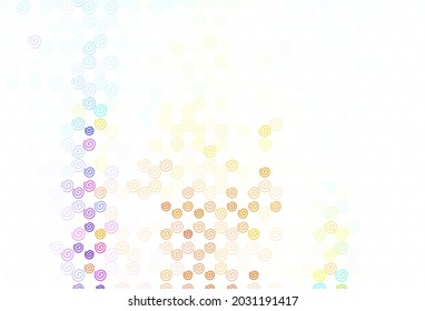 Azul claro, fondo vectorial amarillo con líneas curvas. Ilustración colorida y brillante de estilo sencillo. Patrón elegante para un libro de marca.
