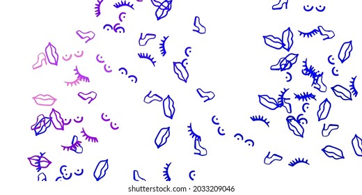 Light Blue, Yellow vector backdrop with woman's power symbols. Illustration with signs of women's strength and power. Simple design for your web site.