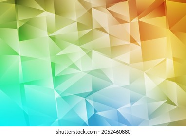 Azul claro, fondo vectorial amarillo con líneas, triángulos. Ilustración abstracta moderna con triángulos coloridos. Fondo para un teléfono móvil.