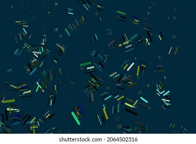 Light Blue, Yellow vector backdrop with long lines. Decorative shining illustration with lines on abstract template. Pattern for websites, landing pages.