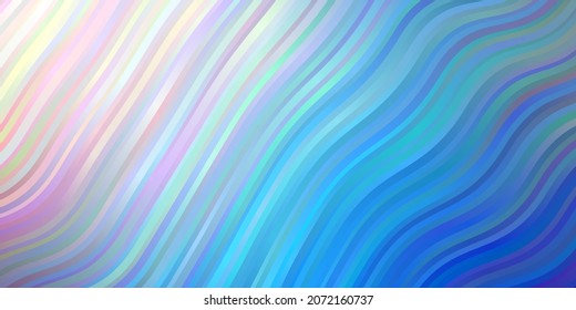 Light Blue, Yellow vector backdrop with bent lines. Colorful illustration, which consists of curves. Best design for your ad, poster, banner.