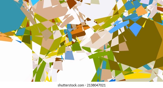 Azul claro, fondo vectorial amarillo con triángulos, líneas. Formas triangulares con gradiente colorido en estilo abstracto. Patrón de fondo de pantalla.
