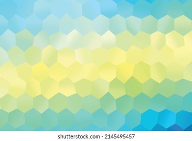 Light Blue, Yellow vector backdrop with hexagons. Glitter abstract illustration in hexagonal style. Pattern for texture of wallpapers.