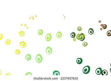 Light Blue, Yellow vector backdrop with dots. Modern abstract illustration with colorful water drops. Pattern of water, rain drops.