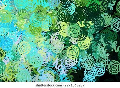 Light Blue, Yellow vector backdrop with memphis shapes. Colorful chaotic forms with gradient in modern style. Best smart design for your business.
