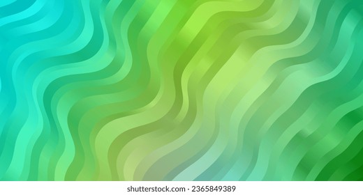 Light Blue, Yellow vector backdrop with circular arc. Bright illustration with gradient circular arcs. Pattern for websites, landing pages.