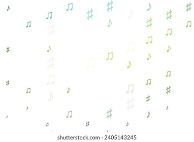 Light Blue, Yellow vector backdrop with music notes. Modern abstract illustration with melody keys. Template for fasion magazines.