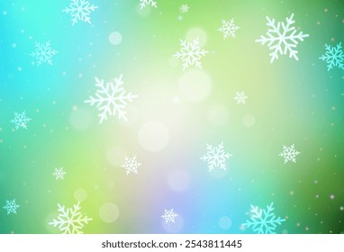 Light Blue, Yellow vector backdrop in holiday style. Simple gradient illustration with Christmas attributes. Pattern for booklets, leaflets of education.