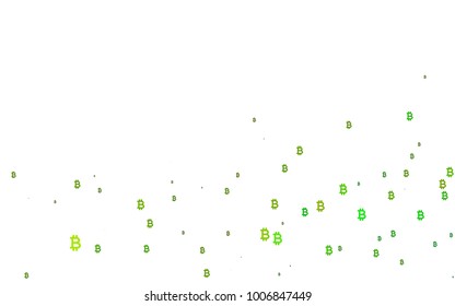 Light Blue, Yellow vector background with signs of Bitcoins. Blurred design in simple style with symbols of Bitcoins. The pattern can be used as ads, poster, banner for payments.