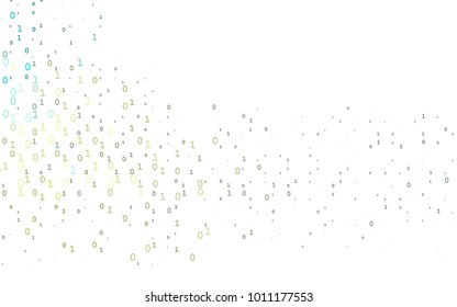 Light Blue, Yellow vector background with signs of numerals. Blurred design in simple style with collection of numerals. Best design for your ad, poster, banner of math college.