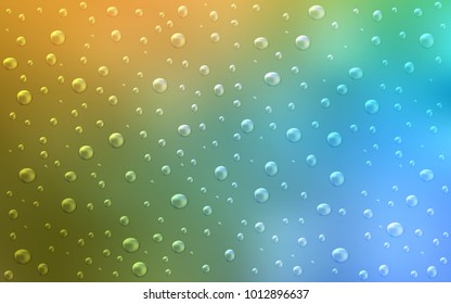 Light Blue, Yellow vector background with bubbles. Blurred decorative design in abstract style with bubbles. Pattern can be used as texture of water, rain drops.