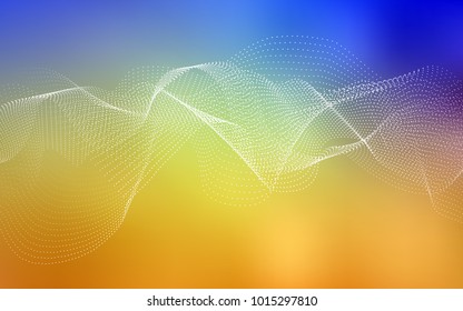 Light Blue, Yellow vector background with dots. Blurred bubbles on abstract background with colorful gradient. The pattern can be used for aqua ad, booklets.