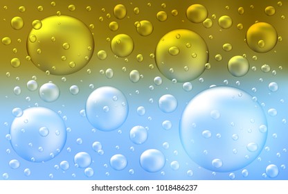 Light Blue, Yellow vector background with dots. Blurred bubbles on abstract background with colorful gradient. The pattern can be used for aqua ad, booklets.
