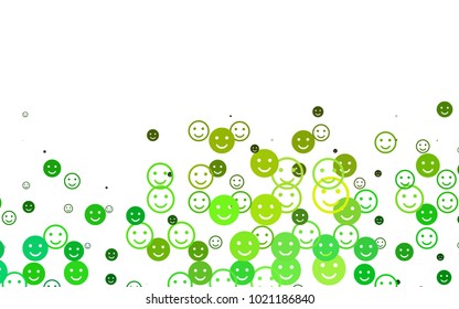 Light Blue, Yellow vector background with funny smiles. Beautiful colored illustration with smiles in simple style. Template for cheerful greeting postcards.