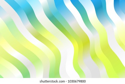 Light Blue, Yellow vector background with curved circles. Shining crooked illustration in marble style. Textured wave pattern for backgrounds.