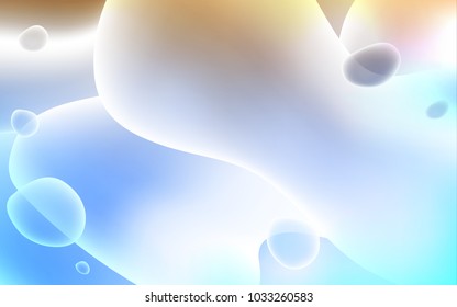 Light Blue, Yellow vector background with lava shapes. A sample with blurred bubble shapes. Memphis style for your business design.