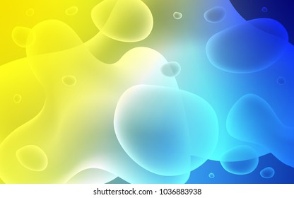 Light Blue, Yellow vector background with curved circles. Glitter abstract illustration with wry lines. A new texture for your  ad, booklets, leaflets.