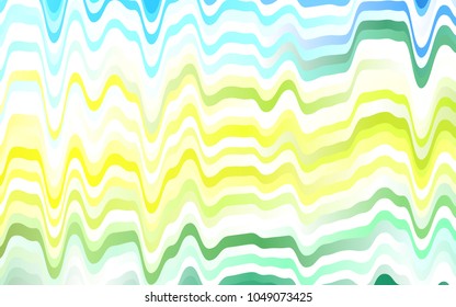 Light Blue, Yellow vector background with liquid shapes. A vague circumflex abstract illustration with gradient. Textured wave pattern for backgrounds.