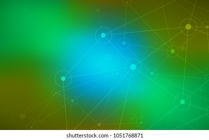 Light Blue, Yellow vector background with bubbles, lines. Illustration with set of colorful abstract circles and lines. New design for ad, poster, banner of your website.