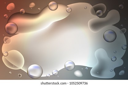 Light Blue, Yellow vector background with bent lines. A sample with blurred bubble shapes. New composition for your brand book.