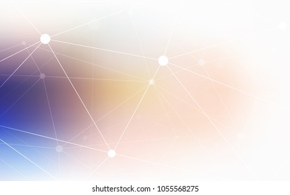 Light Blue, Yellow vector background with dots and lines. Illustration with set of colorful abstract circles and lines. New design for ad, poster, banner of your website.
