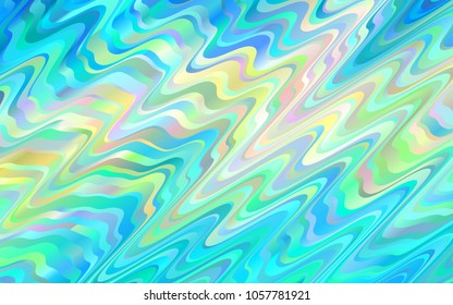 Light Blue, Yellow vector background with bent ribbons. Modern gradient abstract illustration with bandy lines. The elegant pattern for brand book.