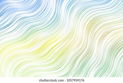 Light Blue, Yellow vector background with abstract lines. Shining illustration, which consist of blurred lines, circles. The template for cell phone backgrounds.