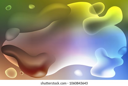 Light Blue, Yellow vector background with liquid shapes. Shining illustration, which consist of blurred lines, circles. Textured wave pattern for backgrounds.
