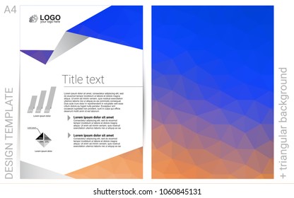 Light Blue, Yellow vector  background for presentations. Booklet with textbox on colorful abstract background. The pattern can be used for any ad, booklets.