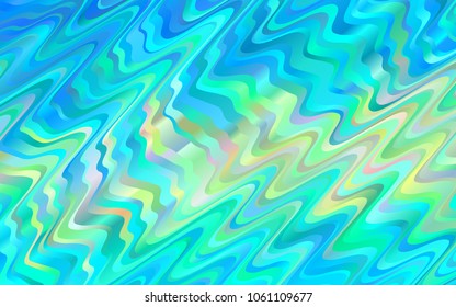 Light Blue, Yellow vector background with liquid shapes. Glitter abstract illustration with wry lines. The elegant pattern for brand book.