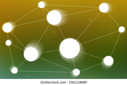 Light Blue, Yellow vector background with dots and lines. Colorful illustration with circles and lines in futuristic style. New design for ad, poster, banner of your website.