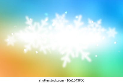 Light Blue, Yellow vector background with xmas snowflakes. Modern geometrical abstract illustration with crystals of ice. New year design for your ad, poster, banner.