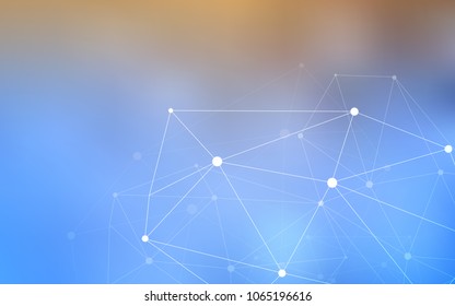 Light Blue, Yellow vector background with dots and lines. Design with connection of dots and lines on colorful background. Pattern can be used for ads, leaflets.